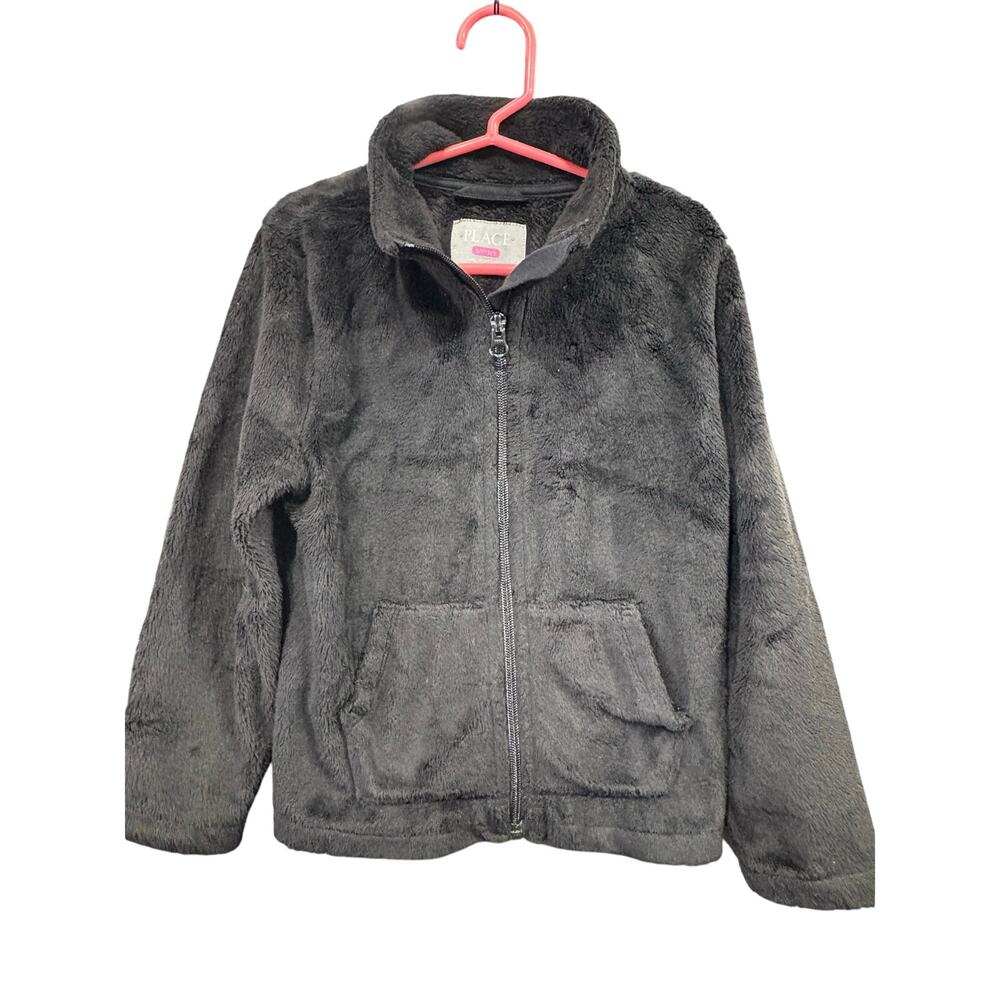 Black Fuzzy Jacket - The Children's Place - S (5/6)